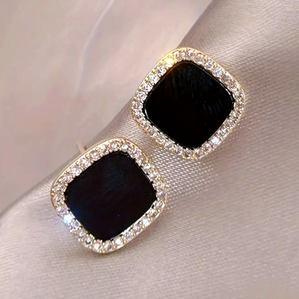 ANTHROPOLOGIE - Modern Midnight Bling Earrings